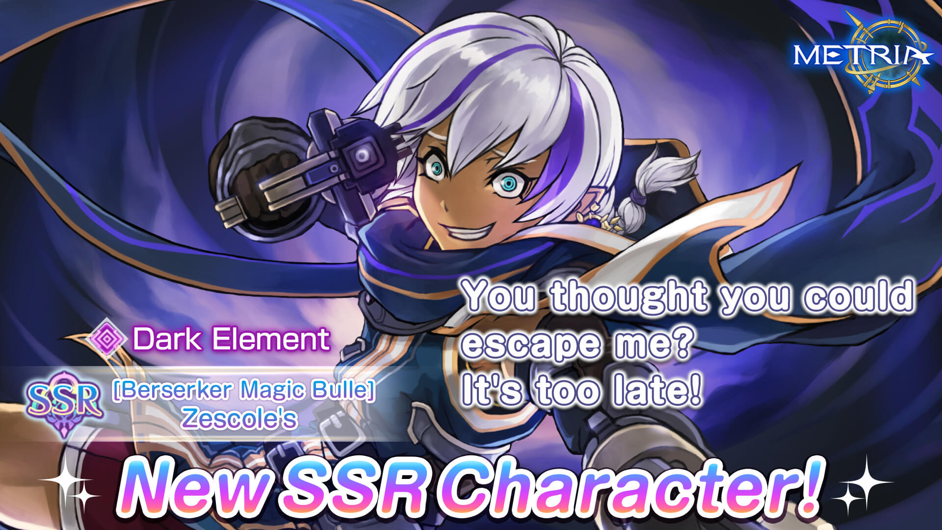 Dark Element! New SSR Character: Berserker Magic Bulle Zescole's Coming Soon!