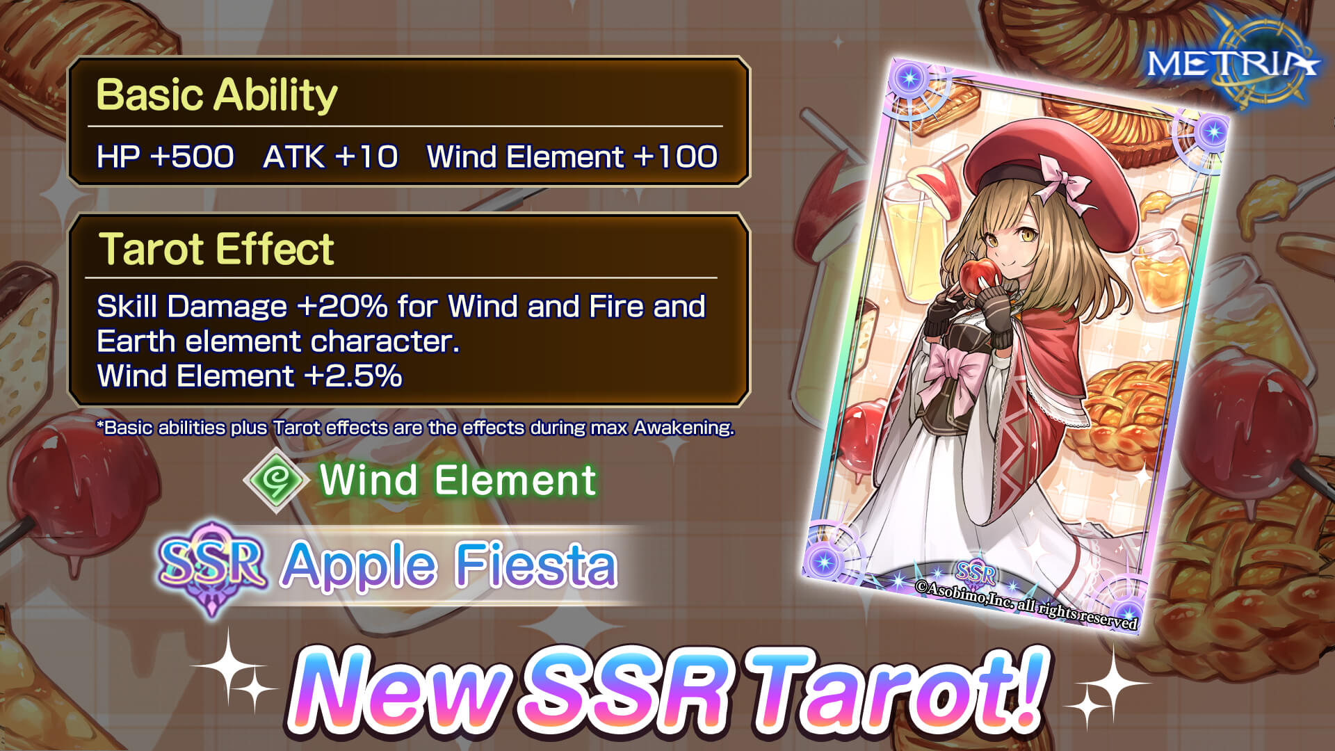 Wind Element New SSR Tarot: "Apple Fiesta" Available for Purchase!