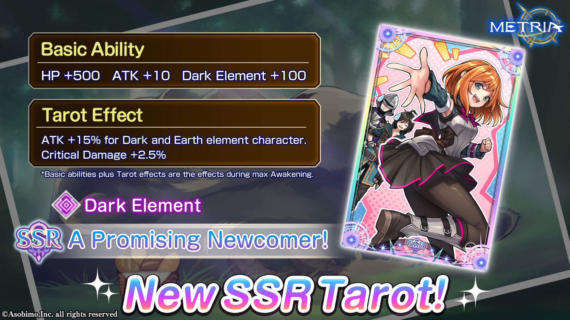 Dark Element New SSR Tarot: "A Promising Newcomer!" Available for Purchase!