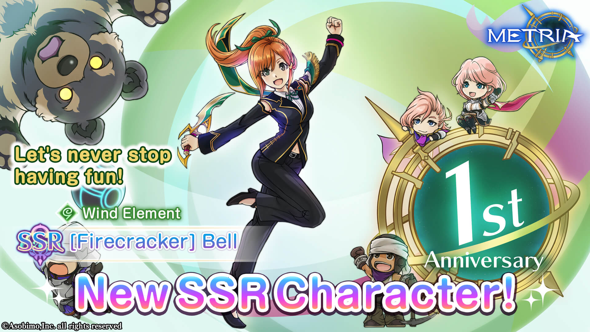 [P.S.] Wind Element! New SSR Character: "[Firecracker]Bell" Available for Purchase! More…